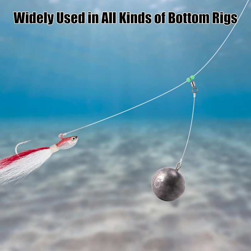 Dr.Fish Cannonball Sinkers Saltwater Lead Fishing Weights Round Ball Sinkers Trolling Downrigger Weights Bottom - Image 4